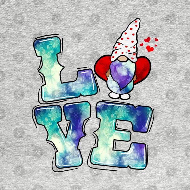 Valentines Gnomes Tie Dye Love Valentines Gnomes Heart by Studio Hues